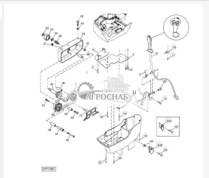Приборы управления в подлокотнике 